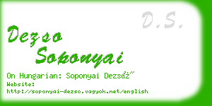 dezso soponyai business card